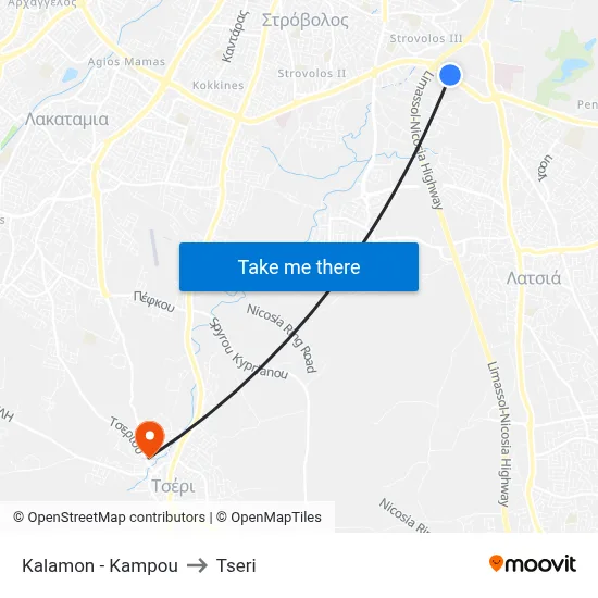 Kalamon - Kampou to Tseri map