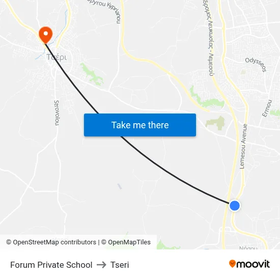 Forum Private School to Tseri map