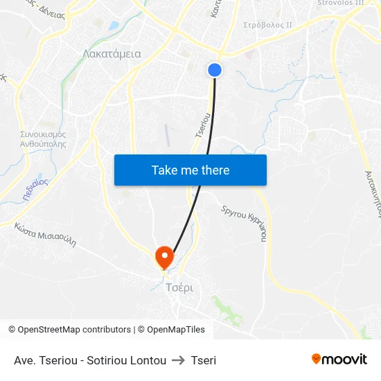 Tseriou Avenue - Sotiriou Lontou to Tseri map
