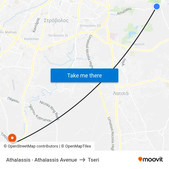Athalassis - Athalassis Avenue to Tseri map