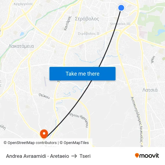 Andrea Avraamidi - Aretaeio to Tseri map