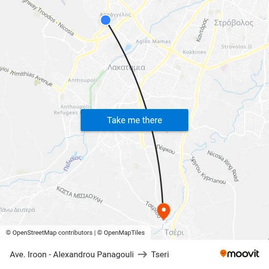 Heroes Ave. - Alexandrou Panagouli to Tseri map
