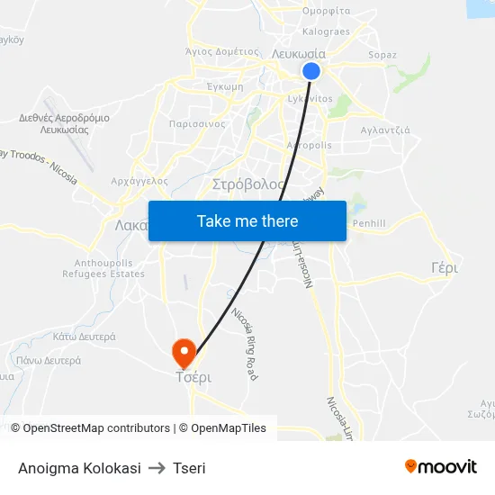 Anoigma Kolokasi to Tseri map