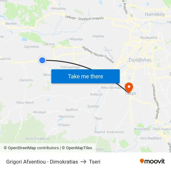 Grigori Afxentiou - Democracy to Tseri map