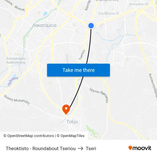 Theoktisto - Roundabout Tseriou to Tseri map