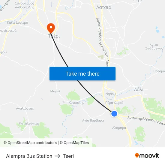 Alampra Bus Station to Tseri map