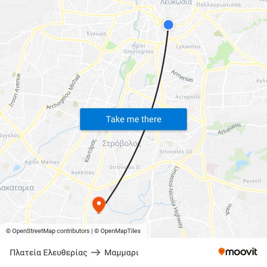 Πλατεία Ελευθερίας to Μαμμαρι map