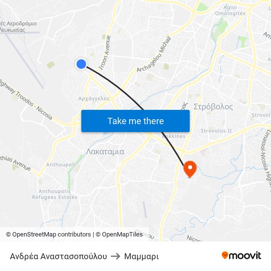 Ανδρέα Αναστασοπούλου - Λεωφόρος Μόρφου to Μαμμαρι map