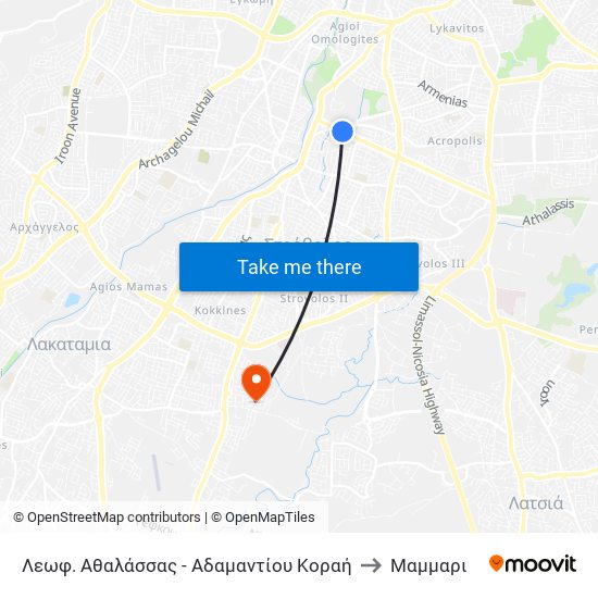 Λεωφ. Αθαλάσσας - Αδαμαντίου Κοραή to Μαμμαρι map