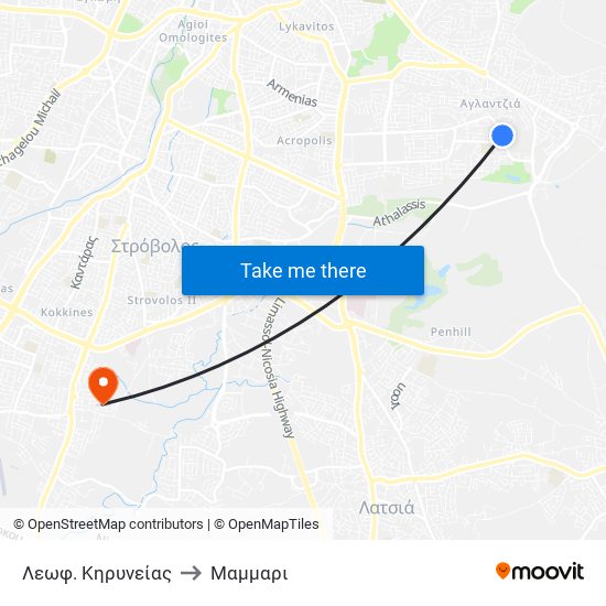 Λεωφ. Κηρυνείας to Μαμμαρι map