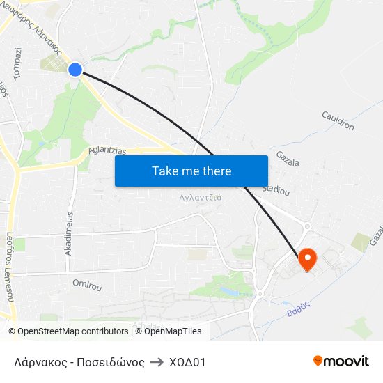 Λάρνακος - Ποσειδώνος to ΧΩΔ01 map