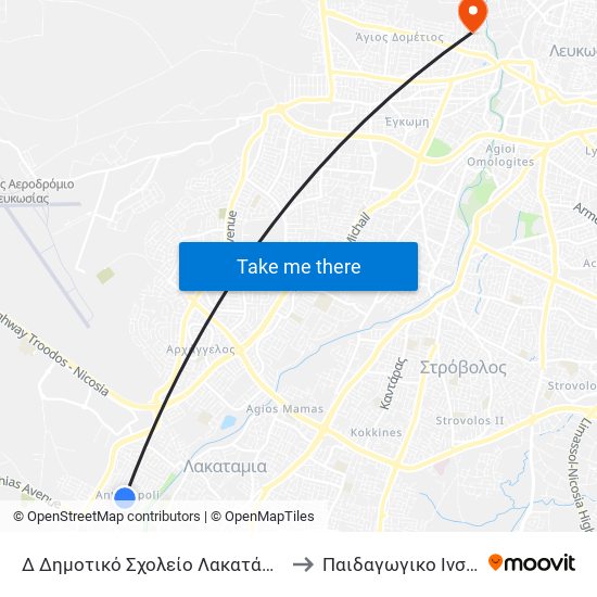 Αιγαίου to Παιδαγωγικο Ινσιτουτο Κυπρου map