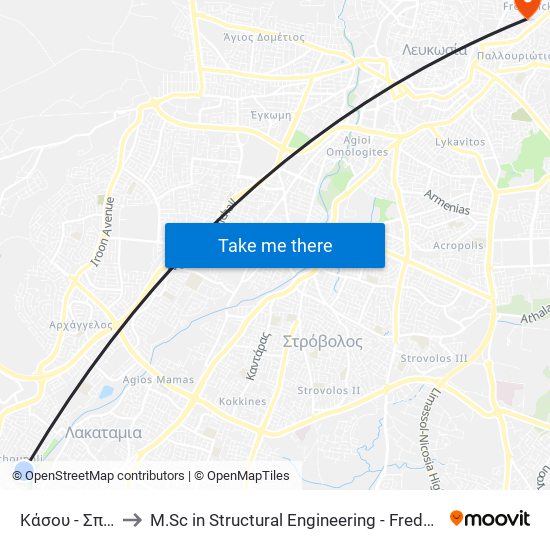 Κάσου - Σποράδων to M.Sc in Structural Engineering - Frederick University Cyprus map