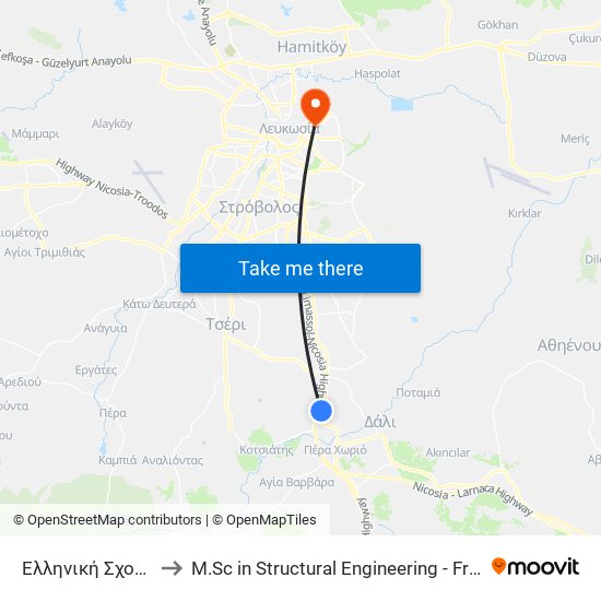 Ελληνική Σχολή Φόρουμ 2 to M.Sc in Structural Engineering - Frederick University Cyprus map