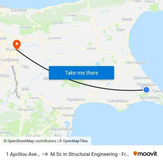 1 Apriliou Ave. - 2nd Stop to M.Sc in Structural Engineering - Frederick University Cyprus map