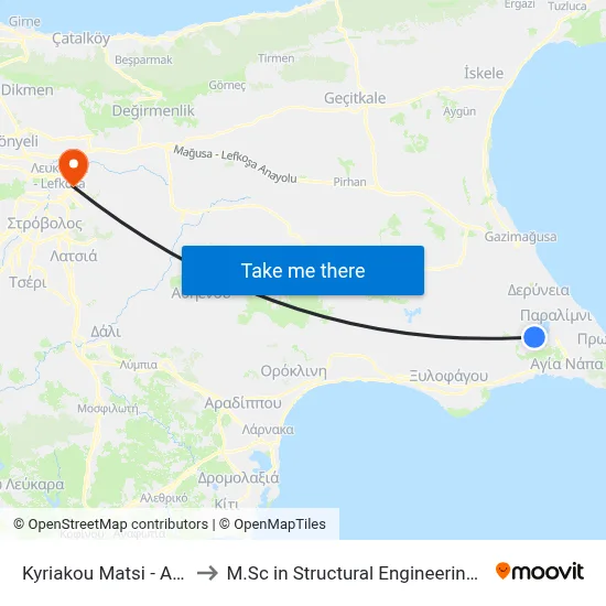 Kyriakou Matsi - Archbishop Makarios III to M.Sc in Structural Engineering - Frederick University Cyprus map