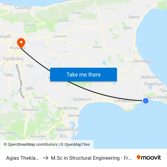 Ag. Theklas - 1st Stop to M.Sc in Structural Engineering - Frederick University Cyprus map