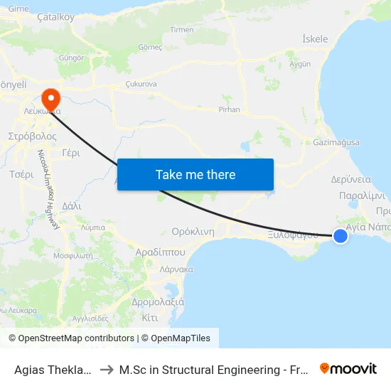 Ag. Theklas - 6th Stop to M.Sc in Structural Engineering - Frederick University Cyprus map