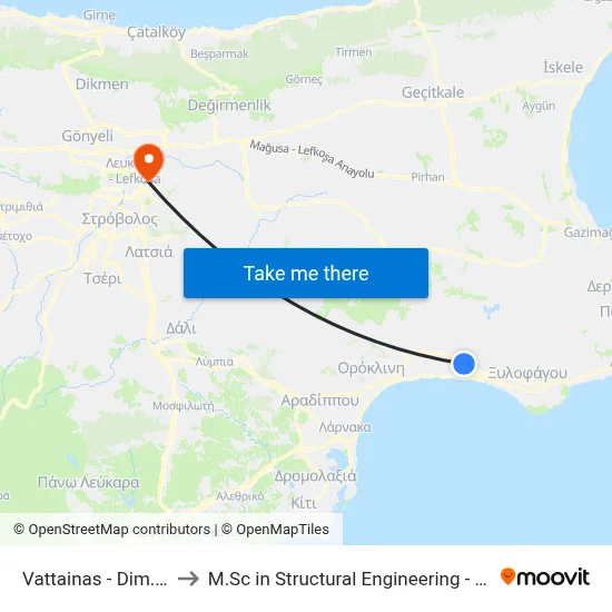 Vattainas - Dim. Christodoulou to M.Sc in Structural Engineering - Frederick University Cyprus map