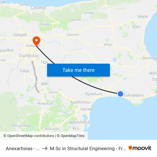 Anexartisias - Belogianni to M.Sc in Structural Engineering - Frederick University Cyprus map