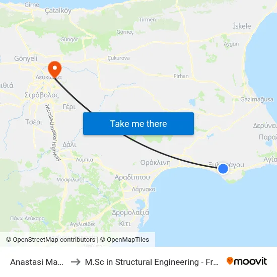 Anastasis Manolis - Hermes to M.Sc in Structural Engineering - Frederick University Cyprus map