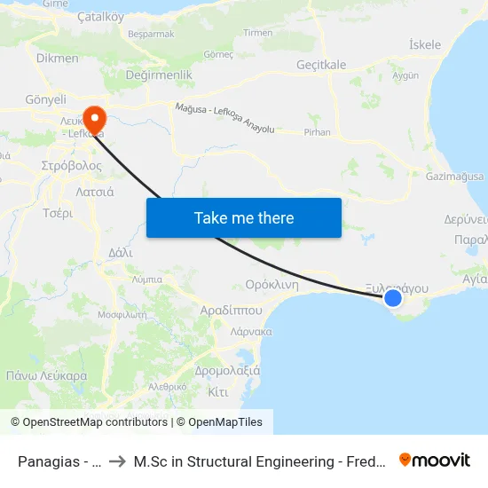 Panagias - Giorgalli to M.Sc in Structural Engineering - Frederick University Cyprus map