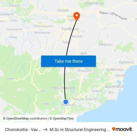 Choirokoitia - Vavla Road - 1st Stop to M.Sc in Structural Engineering - Frederick University Cyprus map
