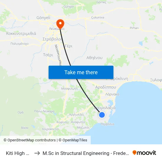Kiti High School to M.Sc in Structural Engineering - Frederick University Cyprus map