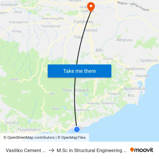 Vasiliko Cement Works - 2nd Stop to M.Sc in Structural Engineering - Frederick University Cyprus map