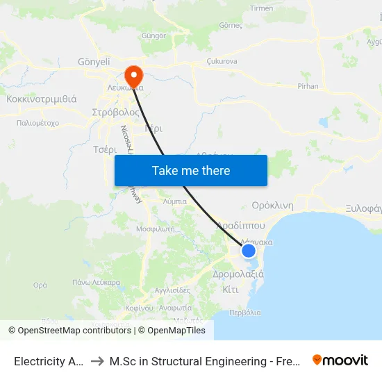 Electricity Authority to M.Sc in Structural Engineering - Frederick University Cyprus map