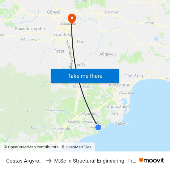 Costas Argyrou Museum to M.Sc in Structural Engineering - Frederick University Cyprus map