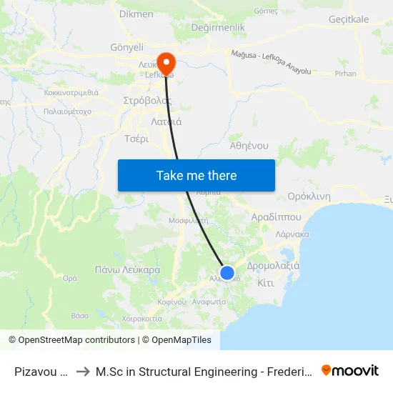 Pizavou - Artas to M.Sc in Structural Engineering - Frederick University Cyprus map