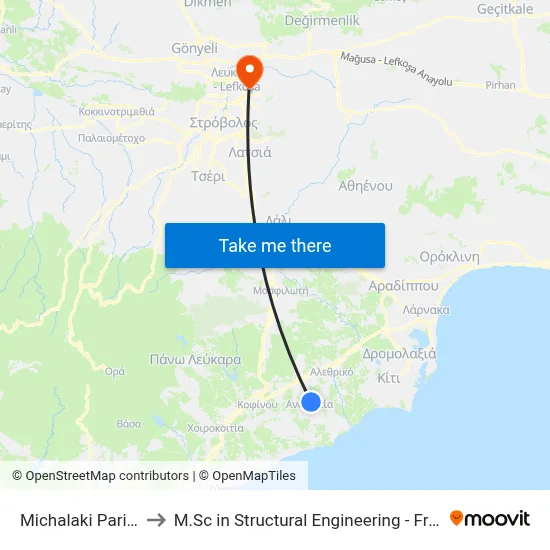 Michalaki Paridi - 6th Stop to M.Sc in Structural Engineering - Frederick University Cyprus map