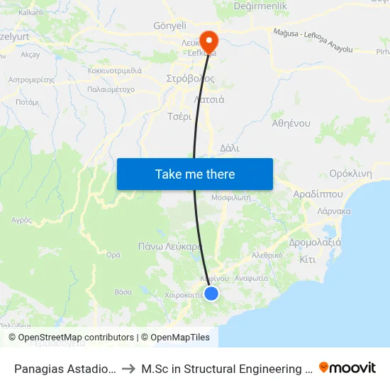 Panagias Astadiotissas - 13th Stop to M.Sc in Structural Engineering - Frederick University Cyprus map