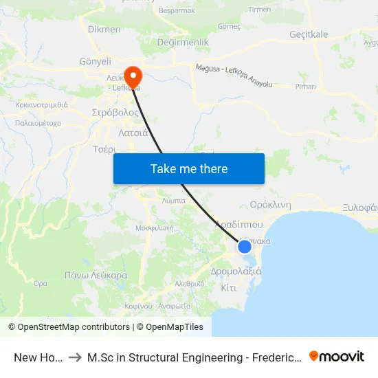New Hospital to M.Sc in Structural Engineering - Frederick University Cyprus map