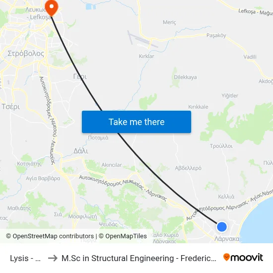 Lysis - Milias to M.Sc in Structural Engineering - Frederick University Cyprus map