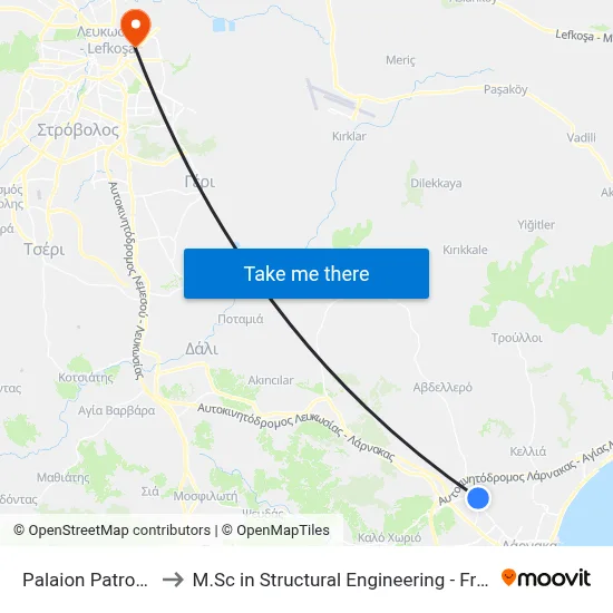 Palaion Patron Germanou to M.Sc in Structural Engineering - Frederick University Cyprus map