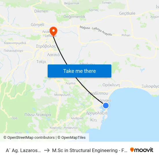 A´ Ag. Lazaros Elem. School to M.Sc in Structural Engineering - Frederick University Cyprus map