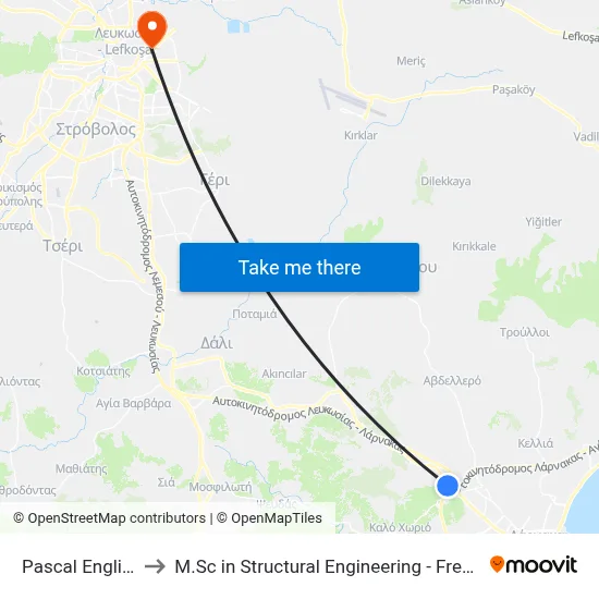 Pascal English School to M.Sc in Structural Engineering - Frederick University Cyprus map