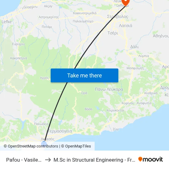 Pafou - Vasileos Pavlou A´ to M.Sc in Structural Engineering - Frederick University Cyprus map