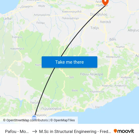 Pafou - Monovolikos to M.Sc in Structural Engineering - Frederick University Cyprus map