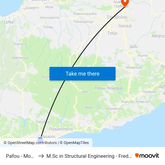 Pafou - Monovolikos to M.Sc in Structural Engineering - Frederick University Cyprus map
