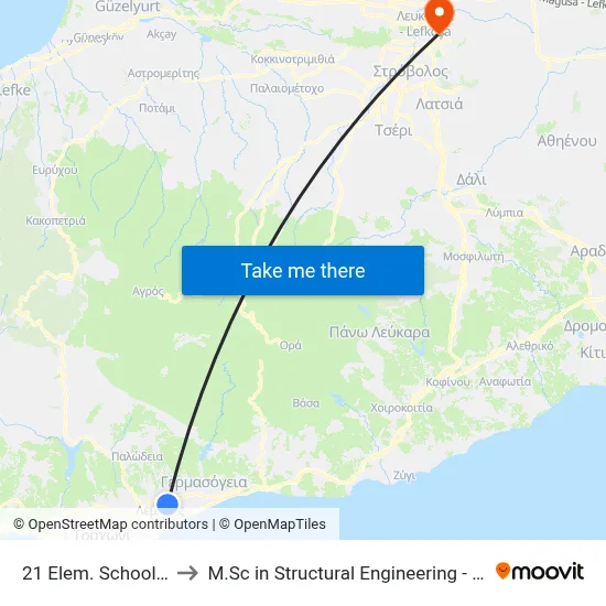 21 Elem. School - Kontovatheia to M.Sc in Structural Engineering - Frederick University Cyprus map
