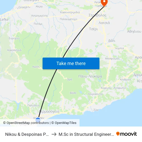 Nikou & Despoinas Pattichi - Vas. Konstantinou to M.Sc in Structural Engineering - Frederick University Cyprus map