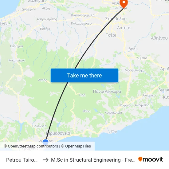 Petrou Tsirou - Kallikrati to M.Sc in Structural Engineering - Frederick University Cyprus map