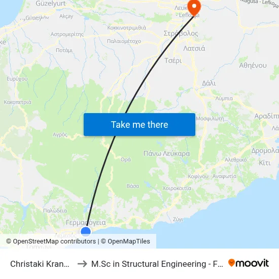 Christaki Kranou - Irakleidon to M.Sc in Structural Engineering - Frederick University Cyprus map