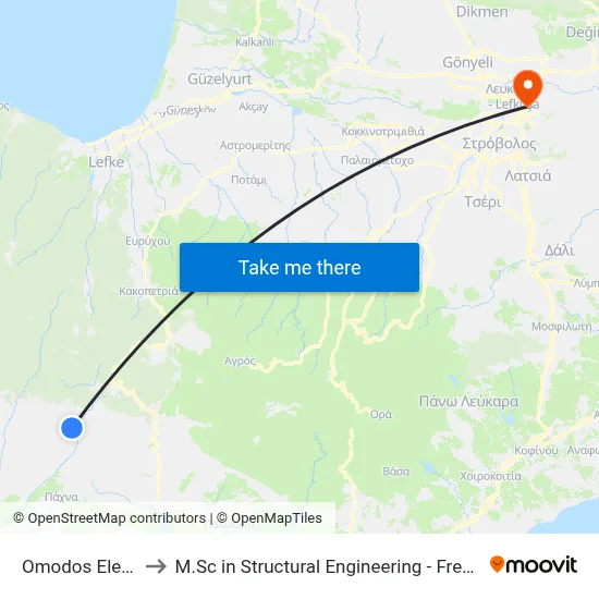 Omodos Elem. School to M.Sc in Structural Engineering - Frederick University Cyprus map