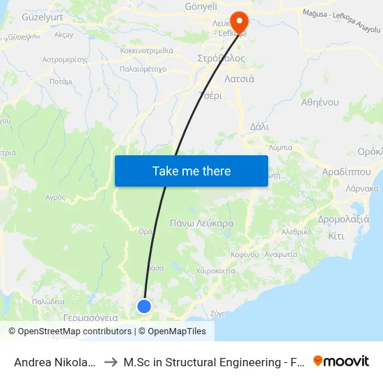 Andrea Nikolaou - 4th Moni to M.Sc in Structural Engineering - Frederick University Cyprus map