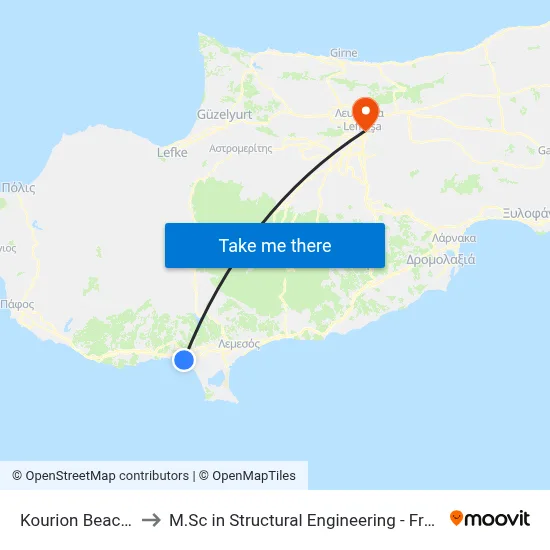 Kourion Beach - 1st Stop to M.Sc in Structural Engineering - Frederick University Cyprus map