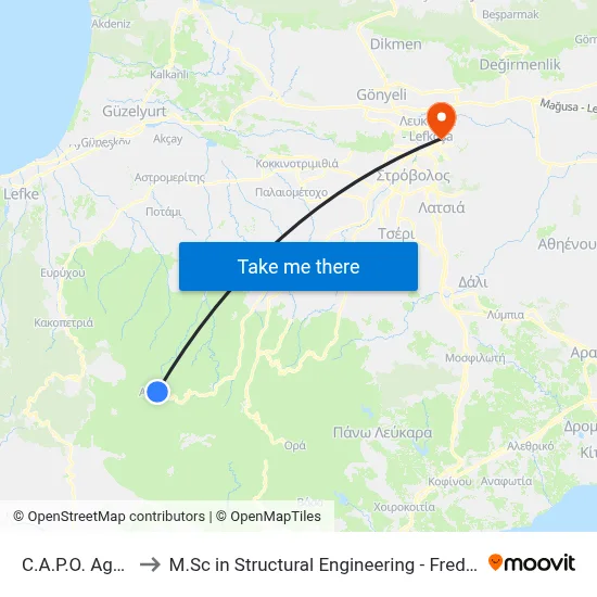 C.A.P.O. Agros Office to M.Sc in Structural Engineering - Frederick University Cyprus map